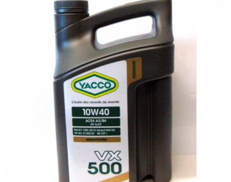 HUILE MOTEUR YACCO - 10W40 VX 500 - 5 LITRES